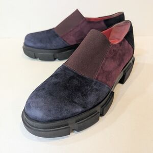 Pas De Rouge Platform Multi Color Way Suede Loafer Slip On Clogs Size 9.5